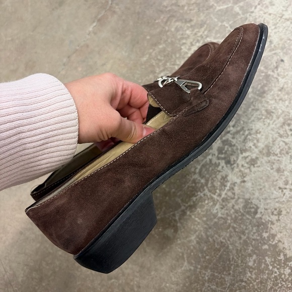 Brunate genuine suede horsebit Italian brown loafers - Picture 8 of 10